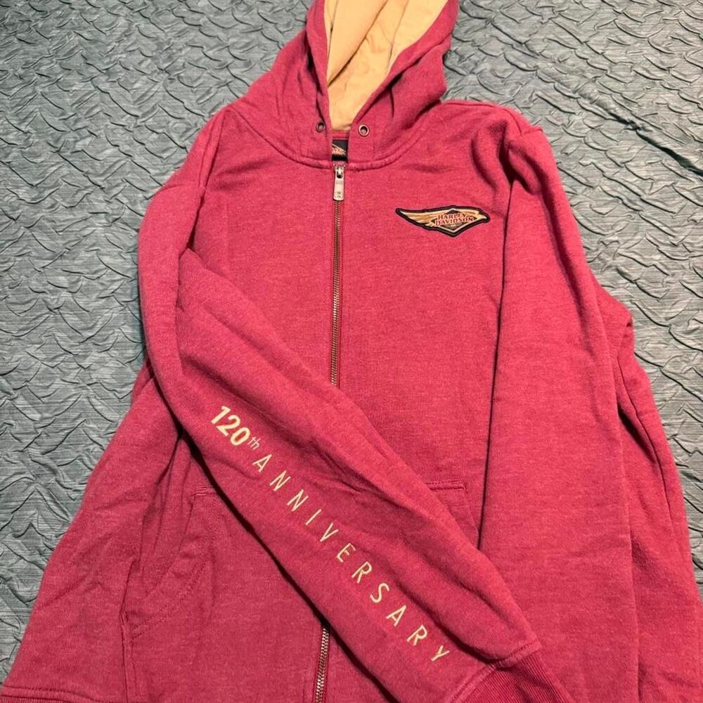 Harley-Davidson Women's Burgundy and Red Hoodie